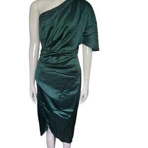 Elegant One-Shoulder Green Dress size small